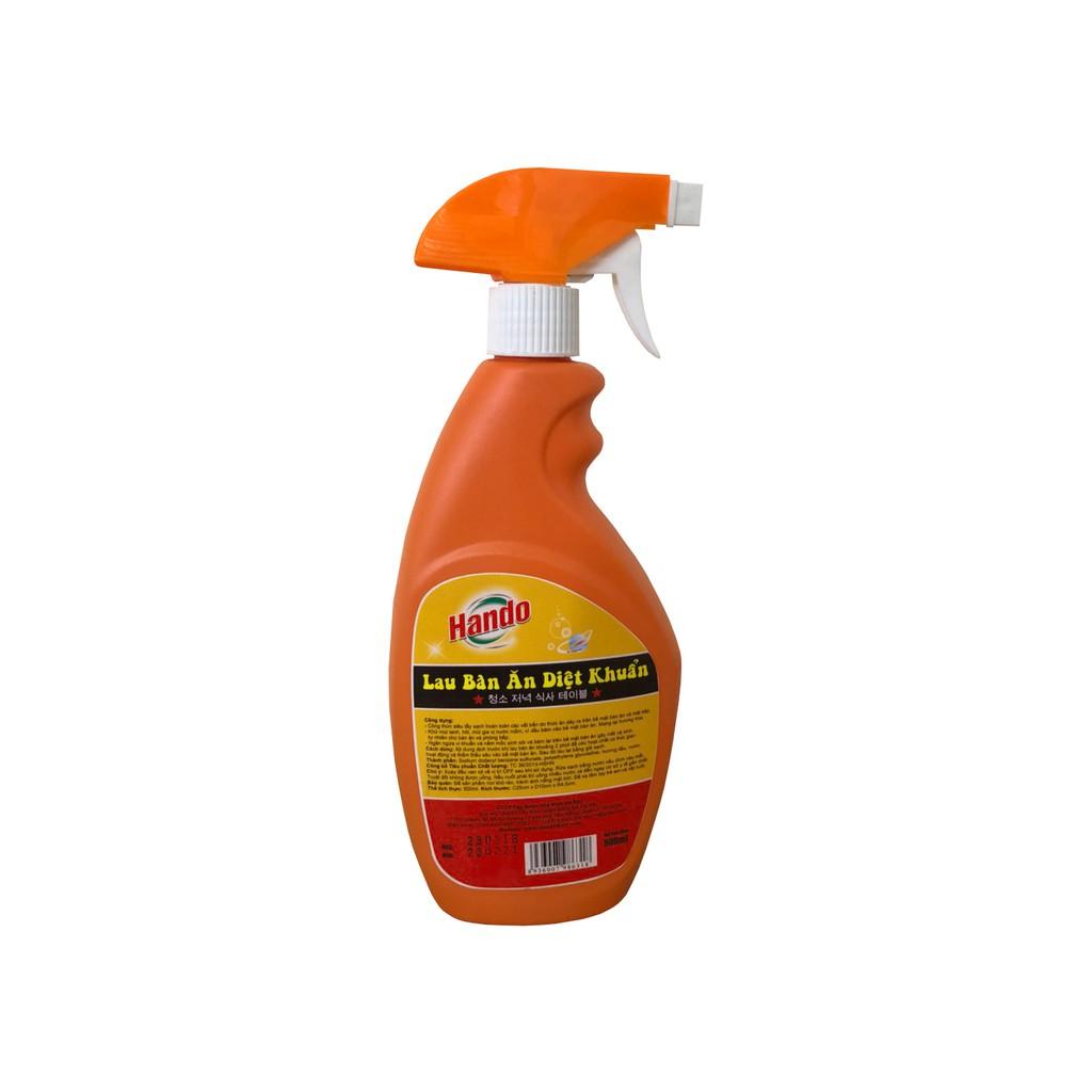 Chai lau bàn ăn khử mùi diệt khuẩn Hando 500ml