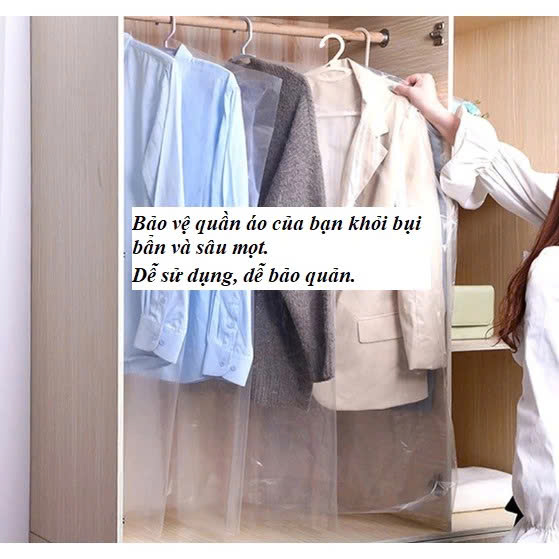 COMBO 10 Túi bọc quần áo chống bụi bẩn, nấm mốc 60x90cm