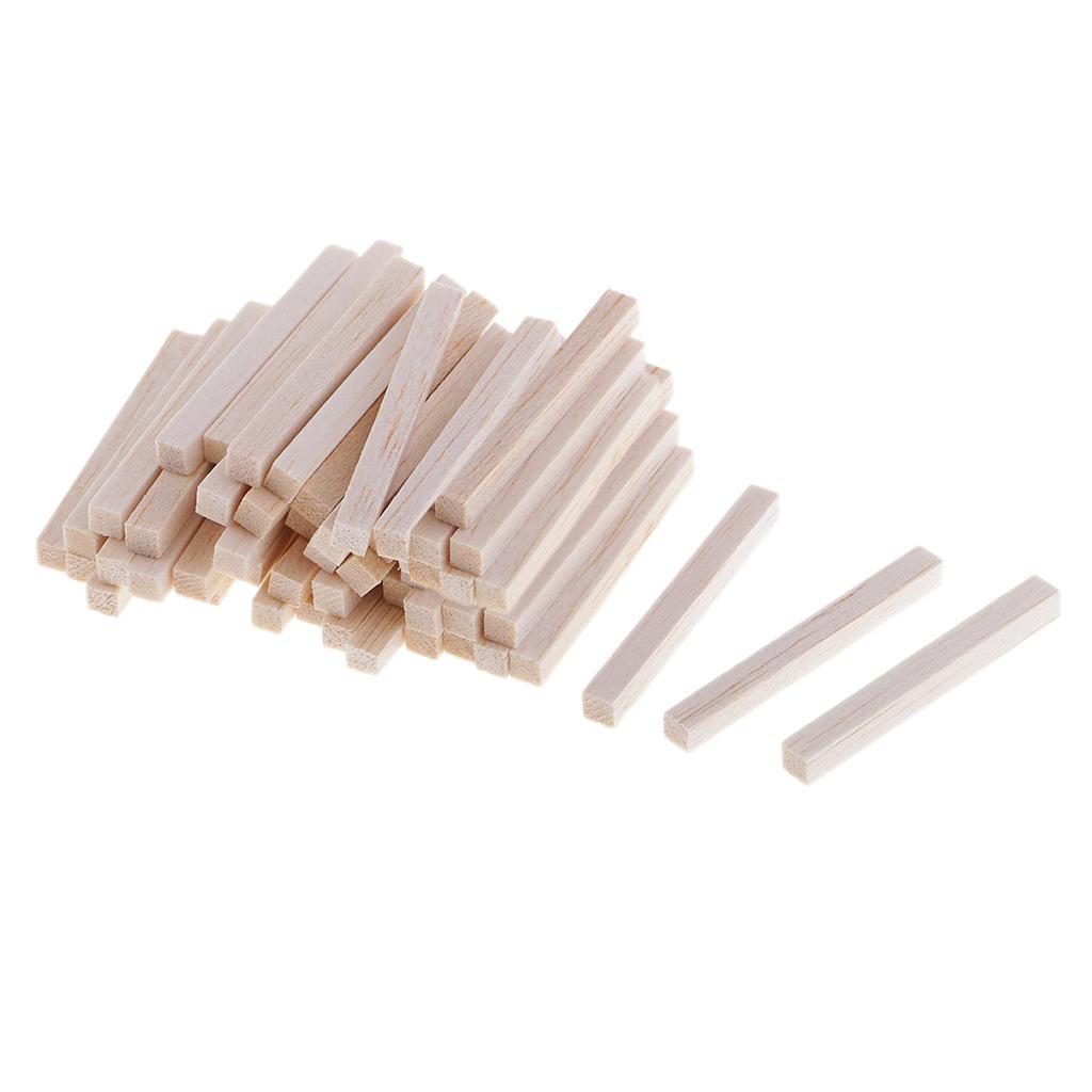 2x 60Pcs Balsa Wood Stick Unfinished Woodcraft Rectangle Wooden Stick Modelling