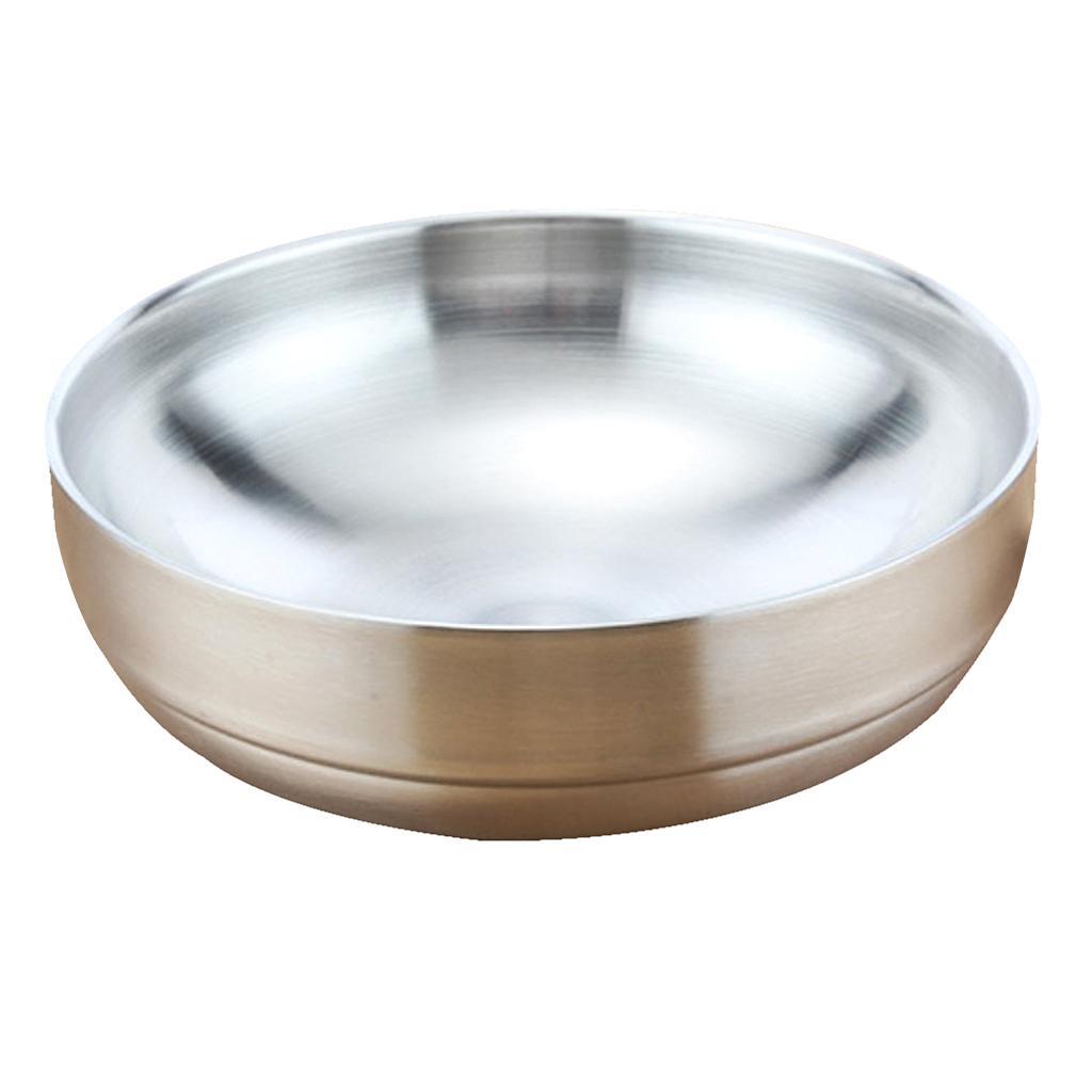 Stainless Steel Noodles Bowl Dinner Soup Fruit Bowl Kitchenware Silver 19cm