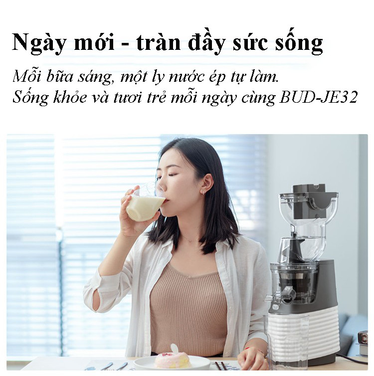 Máy ép chậm trái cây gia đình BUD-JE32  đa năng tiện lợi Hàng Chính Hãng