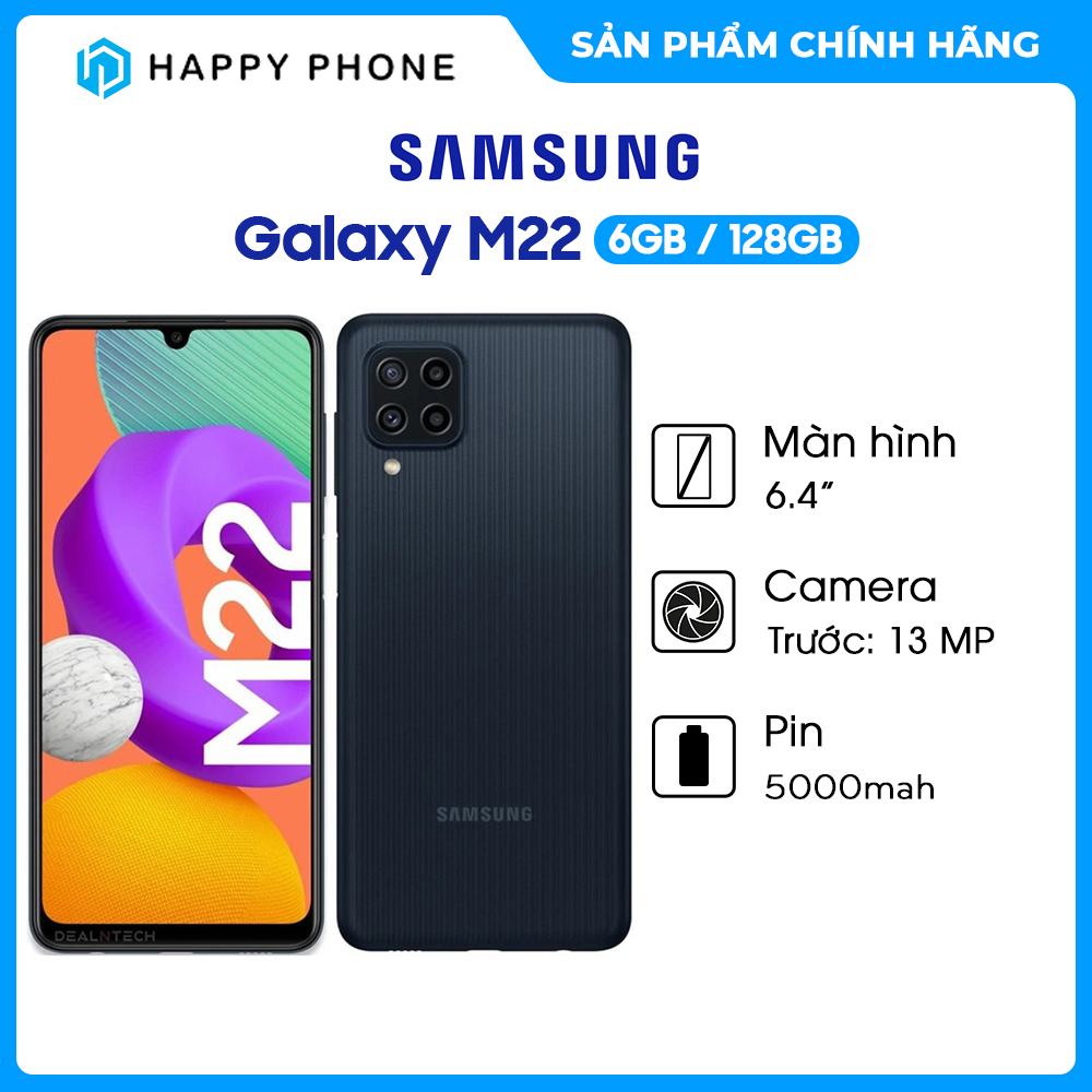 Điện thoại Samsung Galaxy M22 (6GB/128GB) - Hàng chính hãng - Đã KICH HOẠT BẢO HÀNH ĐIỆN TỬ