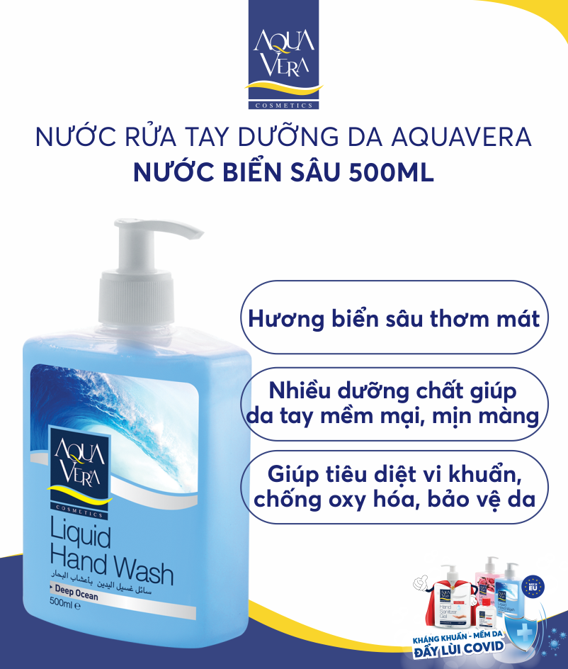 Nước rửa tay dưỡng da AquaVera nước biển sâu 500ML