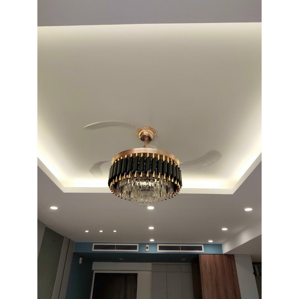 Quạt trần đèn dấu cánh, quạt trần phòng khách, 3 chế độ ánh sáng-điều khiển từ xa GER38