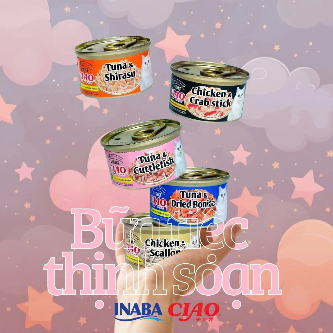 [ THÙNG 24 LON ] PATE CHO MÈO CIAO PREMIUM CAN 75g BỔ SUNG PROTEIN 100% THỊT THẬT