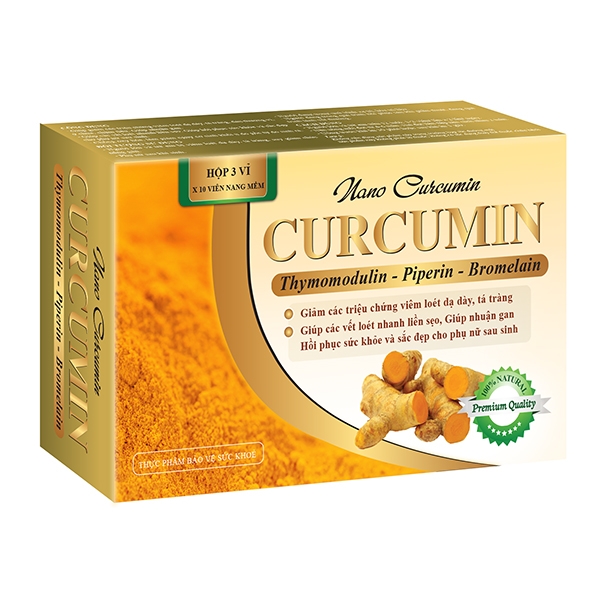 Thực Phẩm Chức Năng Nano Curcumin hỗ trợ điều trị viêm loét dạ dày tá trang, hóa xạ trị