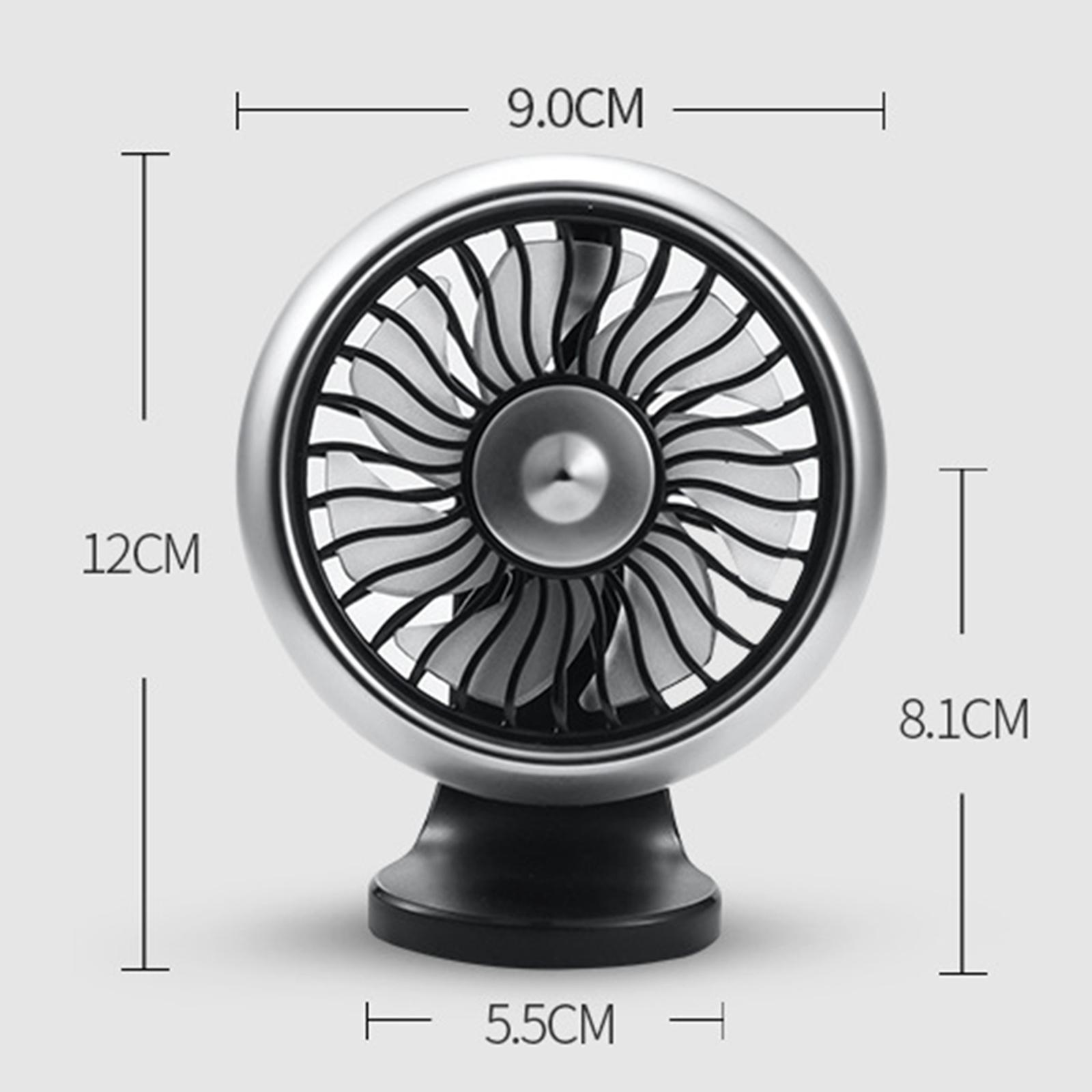 Car Fan, Air Vent Mount USB Fan with Colorful Light Universal Cooling Fan Fit for SUV