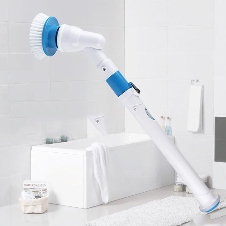 Máy Cọ Rửa Nhà Vệ Sinh Điện Cán Dài 3 Đầu Thay Thế Xoay 360 Độ, Cọ Toilet, Nhà Tắm