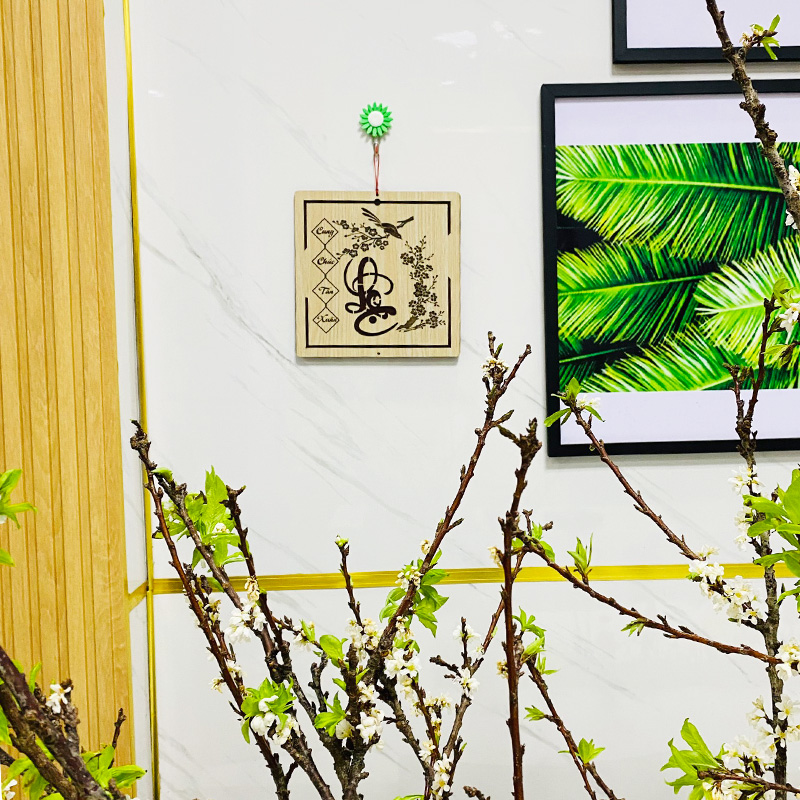 Chữ Lộc Hoa Văn Thư Pháp - Bảng Gỗ Decor - Trang Trí Nhà Cửa - Tết