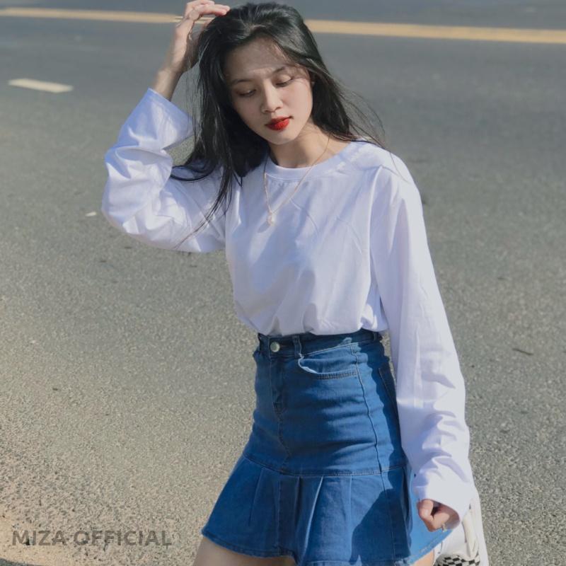 Áo phông tay dài sweater unisex nam nữ thun form rộng teen cổ tròn oversize cotton giá rẻ basic đen trắng freesize TRƠN