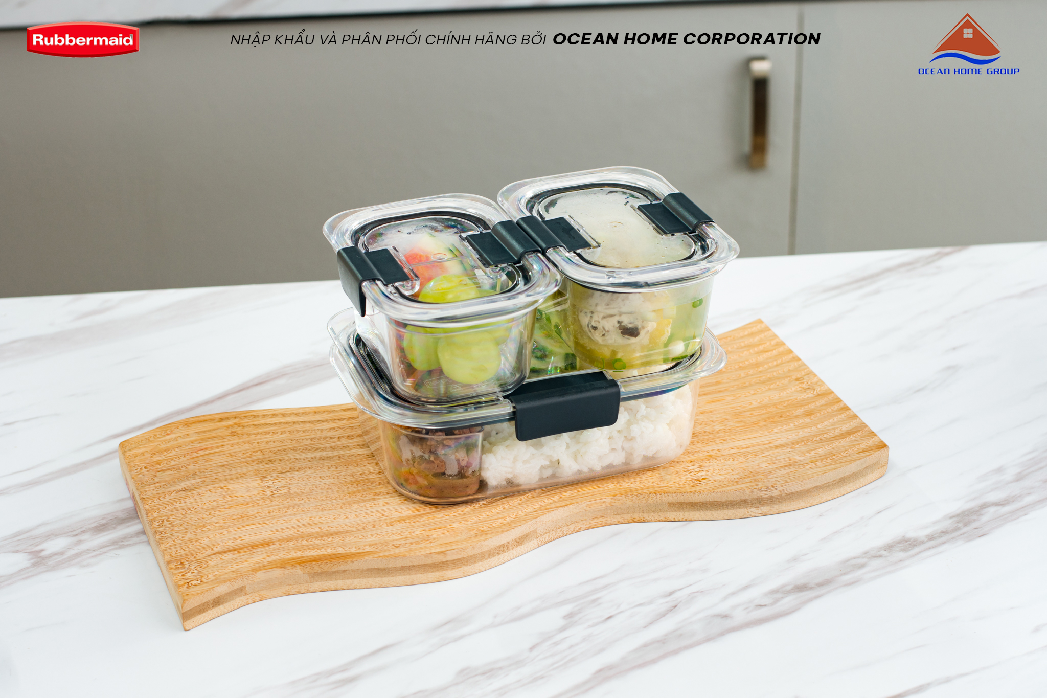 Bộ hộp đựng cơm nhựa Tritan nắp gài Rubbermaid USA