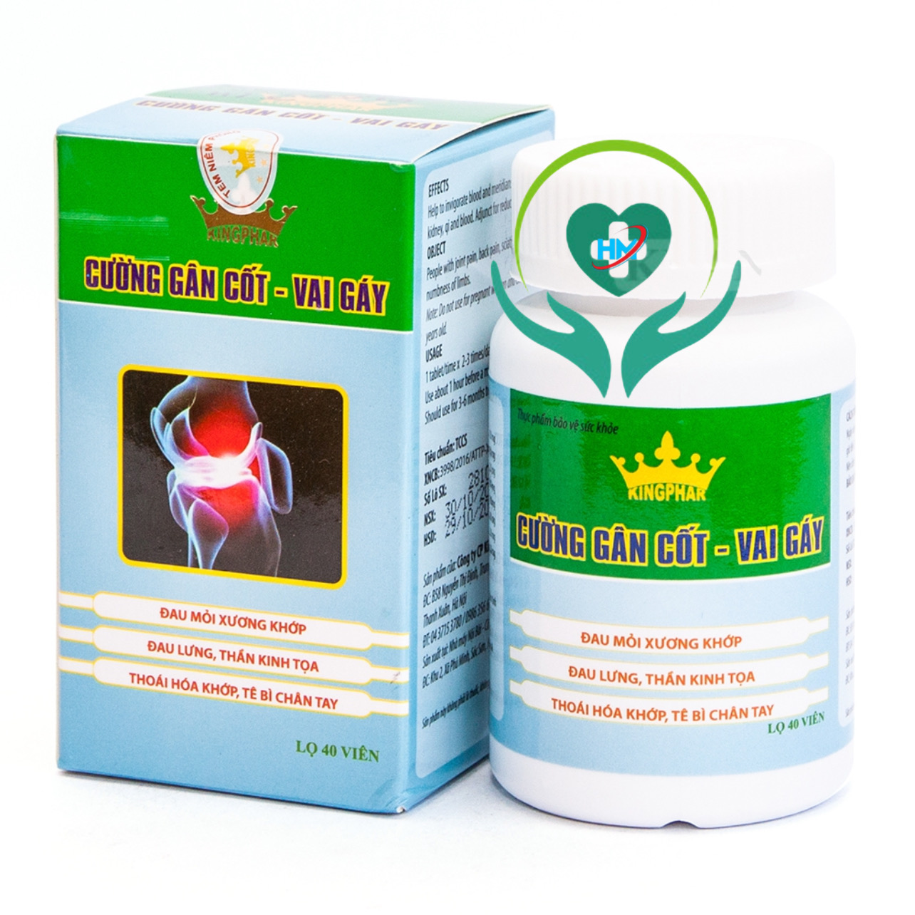 CƯỜNG GÂN CỐT VAI GÁY Kingphar -Lọ 40 viên-Giúp hoạt huyết ,Thông kinh lạc,Hỗ trợ giảm tình trạng đau mỏi xương khớp