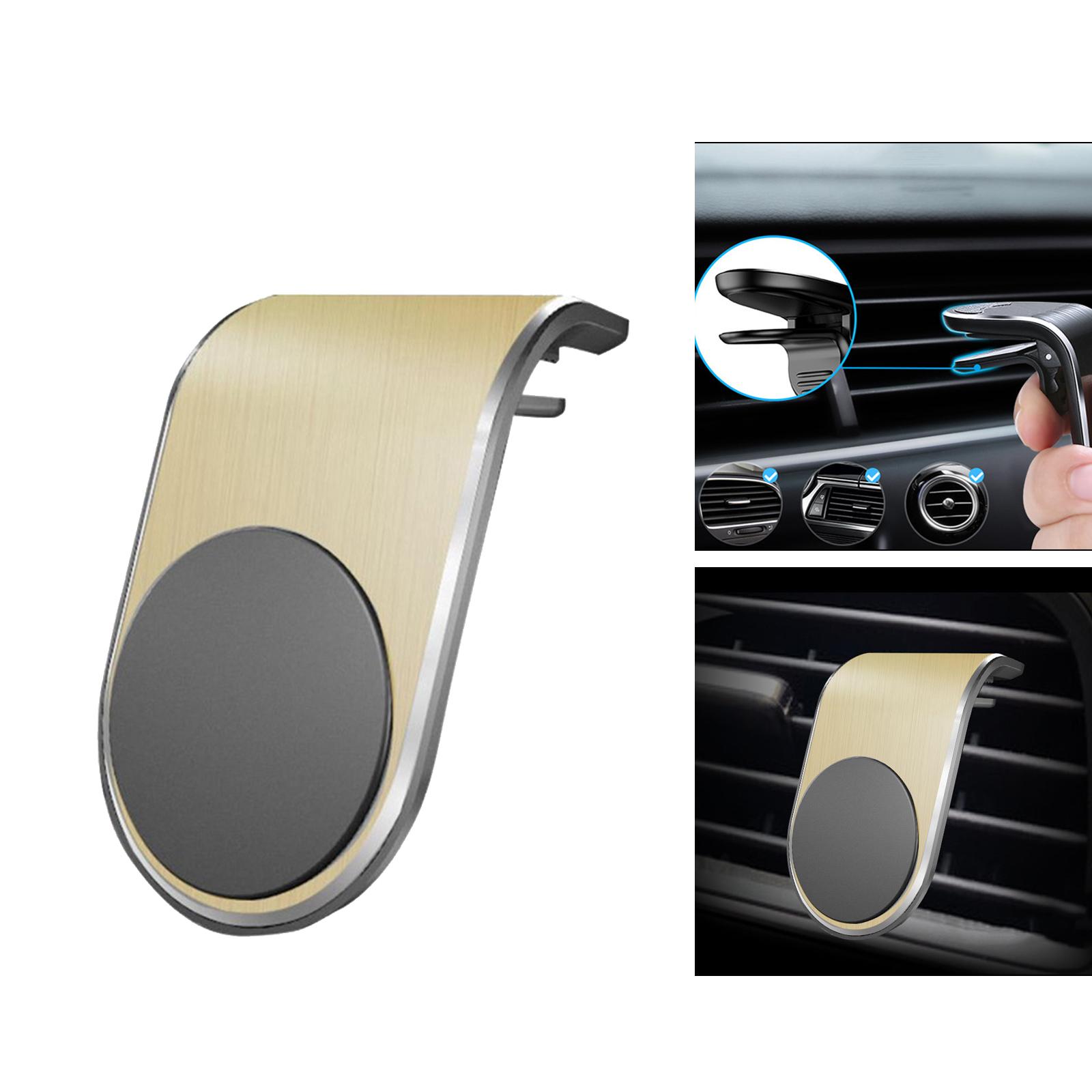 Golden Car Mobile Cell Phone Holder Magnetic Air Vent Clip Mount for iPhone