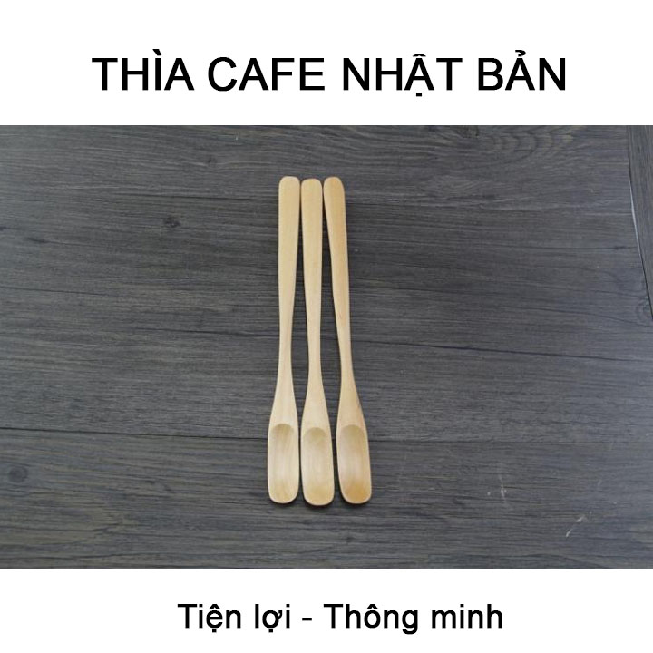 Thìa pha cà phê  làm băng gỗ phong cách Nhật Bản