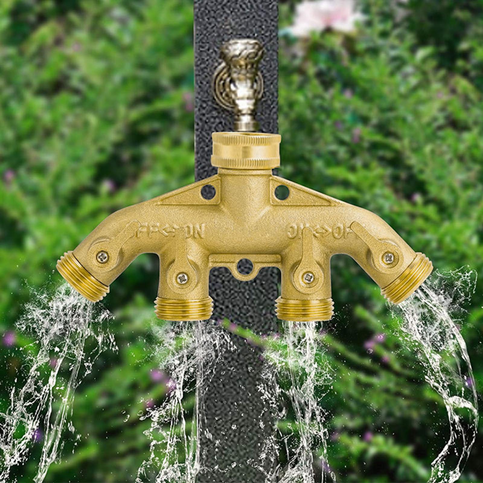 Garden Hose Splitter 3/4" Thread Brass for House Cleaning Pets Showering