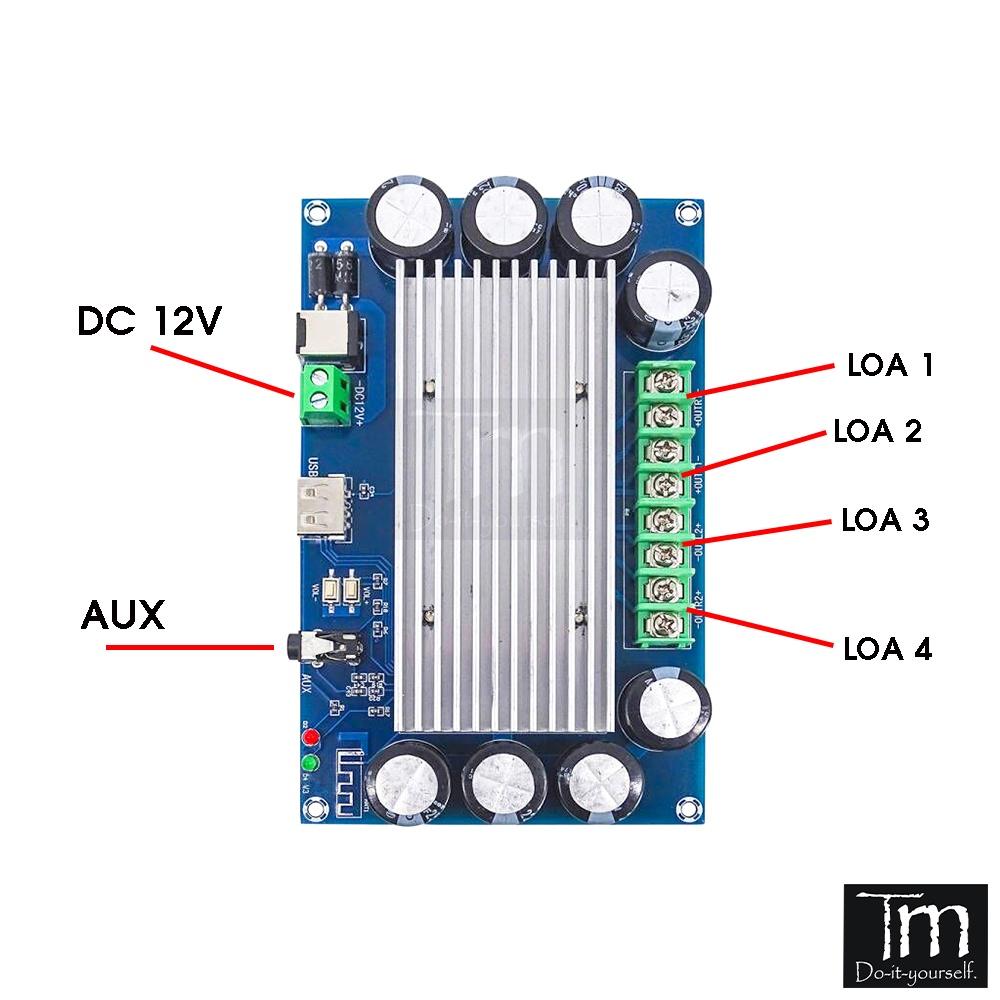 Mạch Khuếch Đại Âm Thanh Bluetooth 5.0 4*50W TDA7388