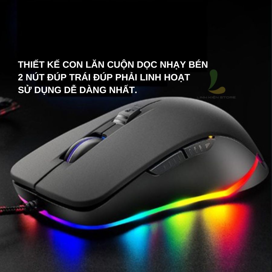 Chuột gaming máy tính Zerodate V6 - Chuột chơi game có dây tích hợp đèn Led 7 màu DPI cao ấn tượng - Hàng nhập khẩu