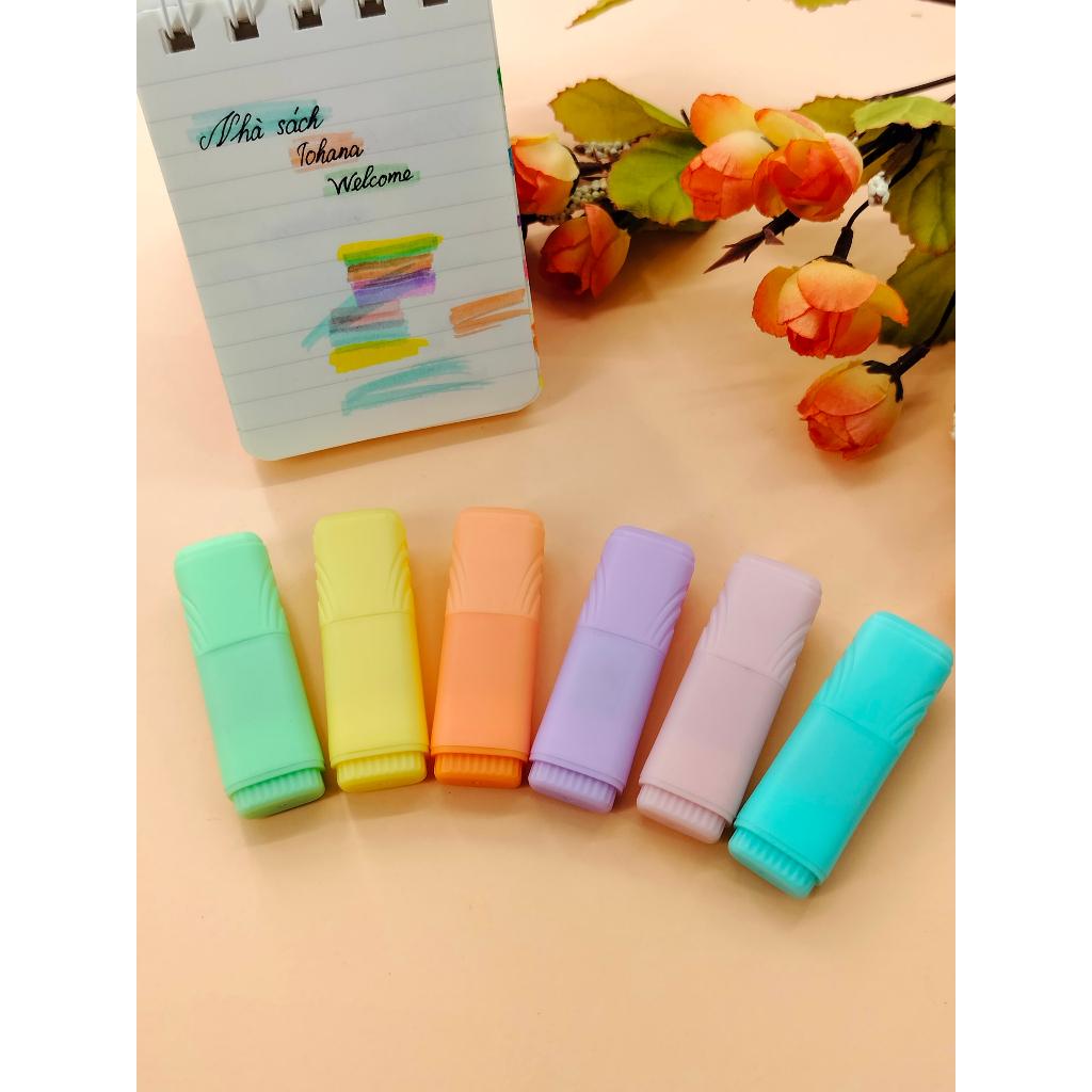 Set Bút nhớ dòng đánh dấu trang mini cực kì cute phô mai que set 6 màu XH-908