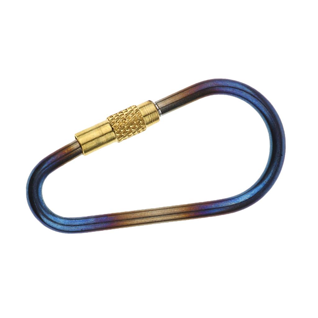 Outdoor Camping Mini Screw Locking Titanium Carabiner Keychain Clip Hook