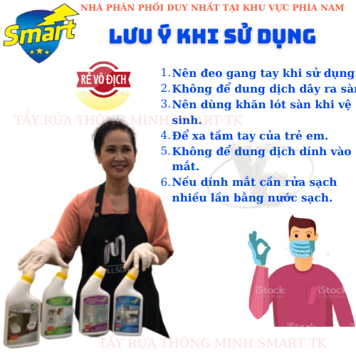 Bộ sản phẩm tẩy rửa gia đình thông minh Smart (500ml) : Smart TC (tẩy inox) - Smart TK (tẩy kính) - Smart TS (tẩy sứ) - Smart Cleaner (tẩy dầu mỡ) .Hàng chính hãng phân phối độc quyền tại khu vực miền nam