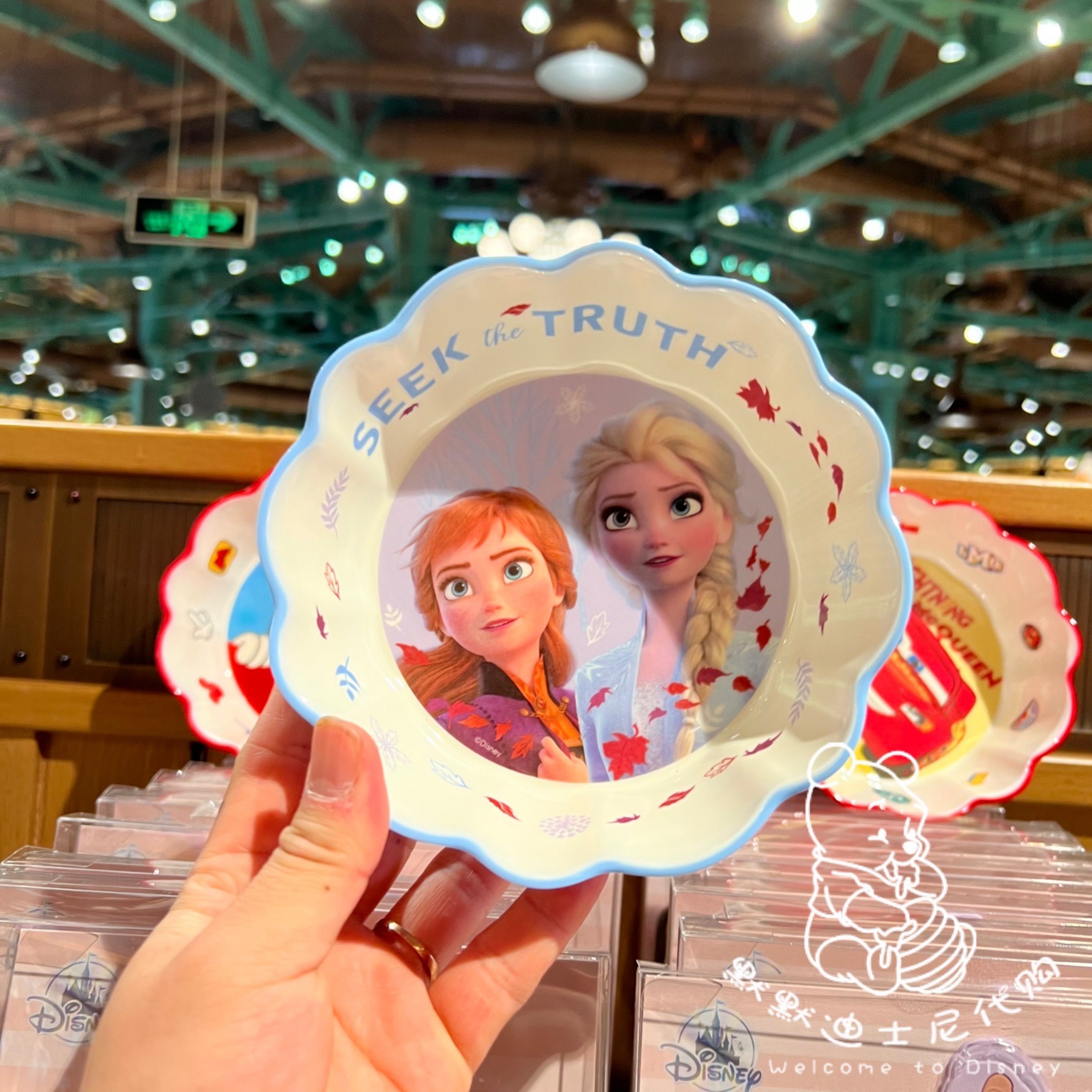 Chén ăn dặm tô nhựa melamine Disney kiểu gợn sóng hình 2 công chúa Elsa Anna Frozen cho trẻ em bé gái - CHENELSA02