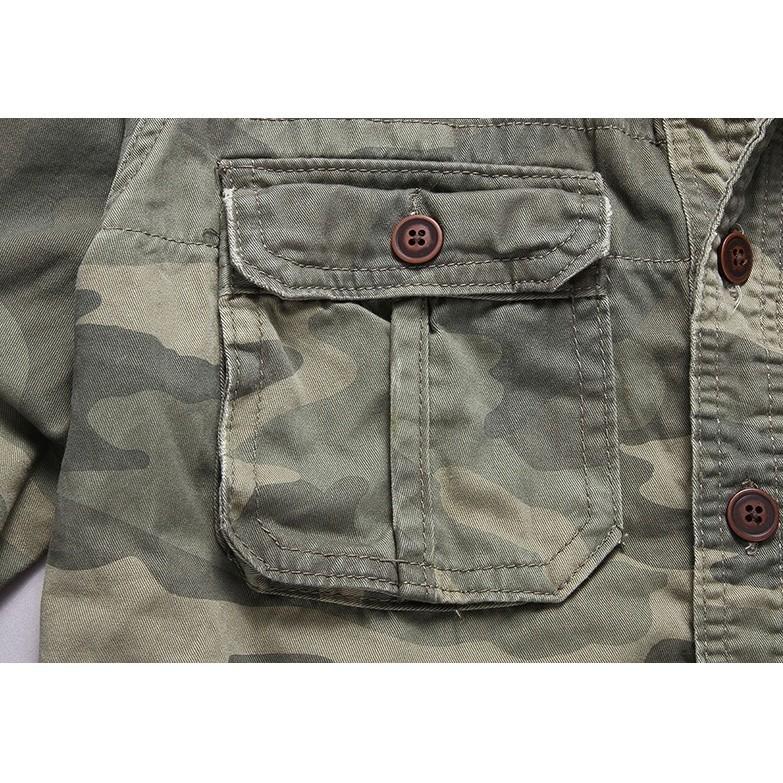 Áo sơ mi aber tay ngắn_cho nam - camo xanh