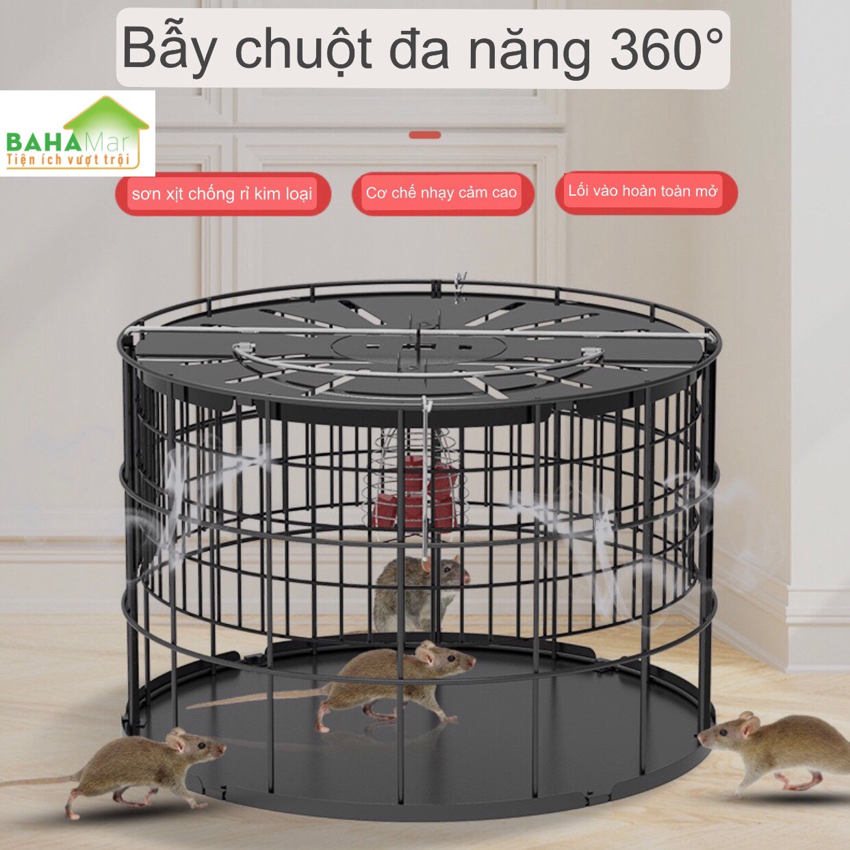 BẪY CHUỘT TỰ ĐỘNG KIỂU LỒNG CHIM, BẮT CHUỘT TOÀN DIỆN KHÔNG GÓC CHẾT "BAHAMAR" được cải thiện rất nhiều để loại bỏ sự rắc rối của những con chuột quá nhỏ trong lồng