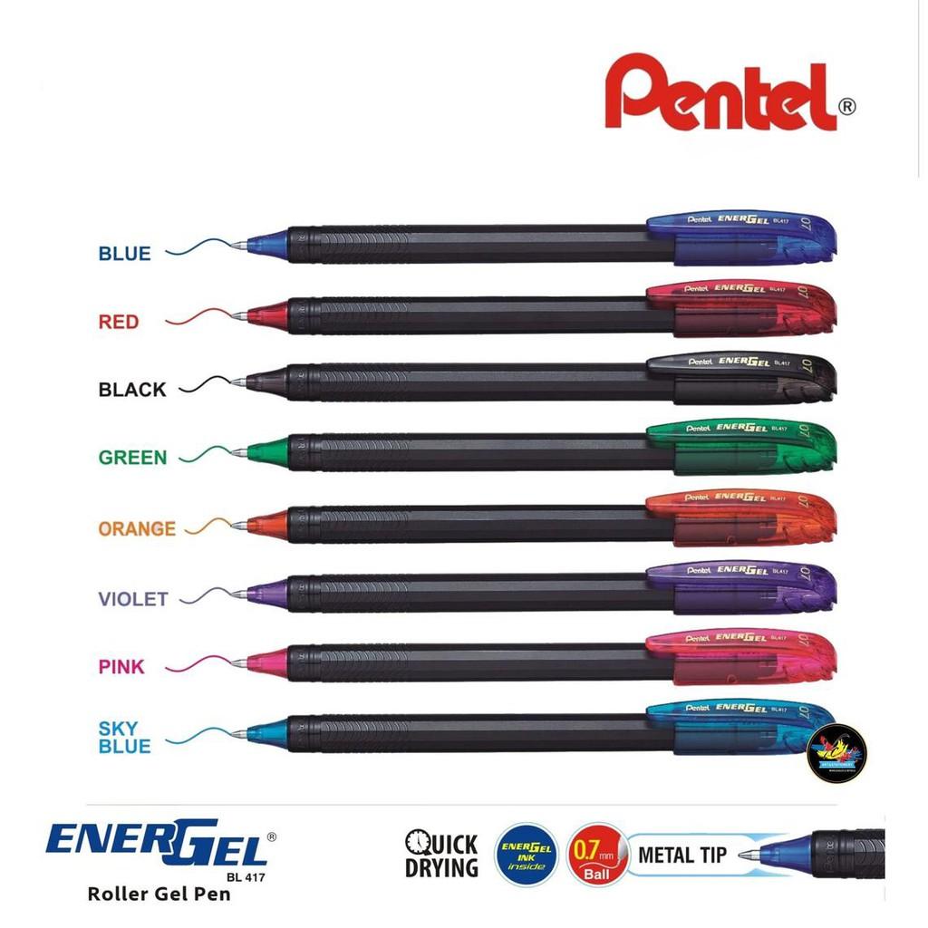 Bút Ký Mực Gel Nhật Bản Pentel Energel BL417 Ngòi 0.7mm 12 Màu Mực
