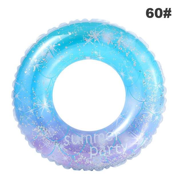 New Sequins Star Vòng bơi bơm hơi Vòng cao su PVC Vòng bơi dành cho người lớn Hồ bơi nổi Đồ chơi bên bãi biển mùa hè