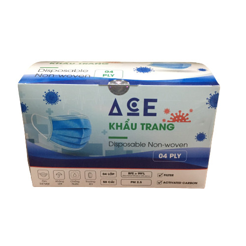 Khẩu Trang Y Tế  ACE Disposable Non-woven 4 Lớp (1hộp / 50 cái)