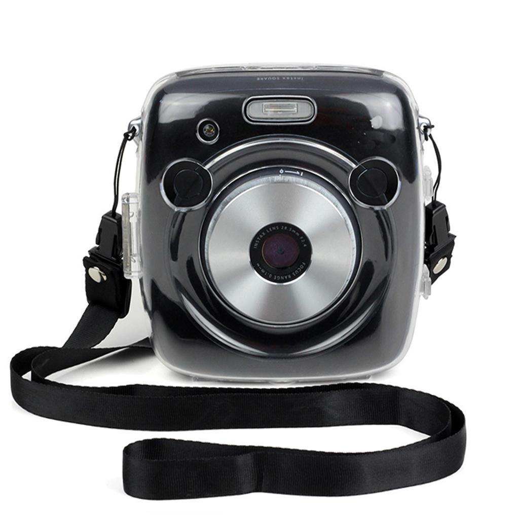 Clear Hard Case w/Shoulder Strap for Instax Square SQ10 Camera