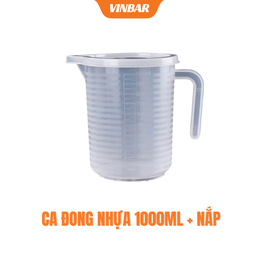 CA ĐONG NHỰA 1000ML + NẮP DÙNG TRONG PHA CHẾ, BẾP BÁNH