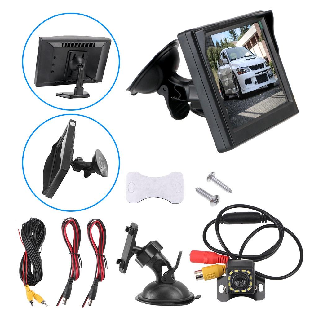 Camera chiếu hậu 12 bóng LED 5 inch chống thấm nước kèm giá đỡ tiện dụng cho xe hơi