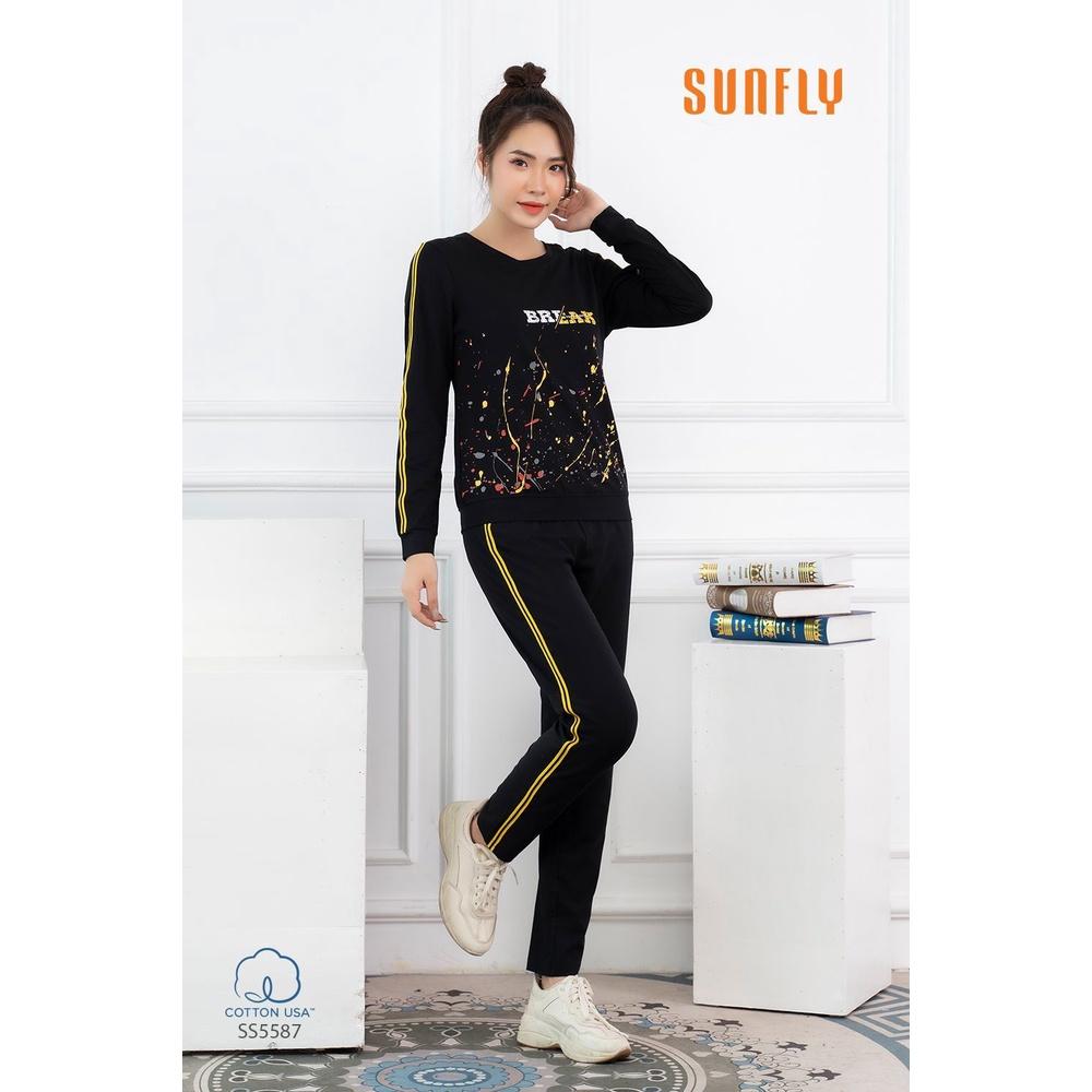 SS5587 BỘ THỂ THAO COTTON ÁO DÀI QUẦN DÀI