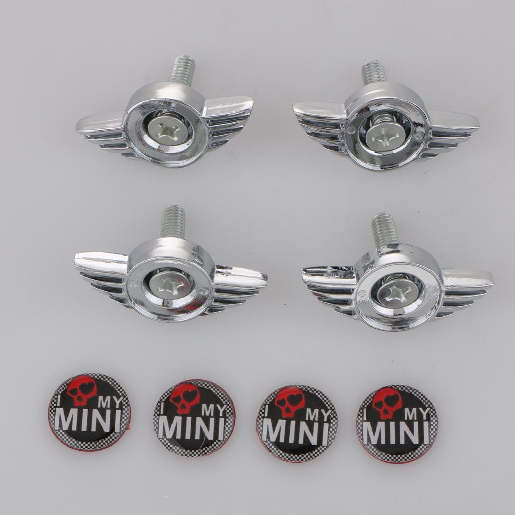 4 Pieces Universal Car Anti-Theft License Plate Fasteners Bolts Screw