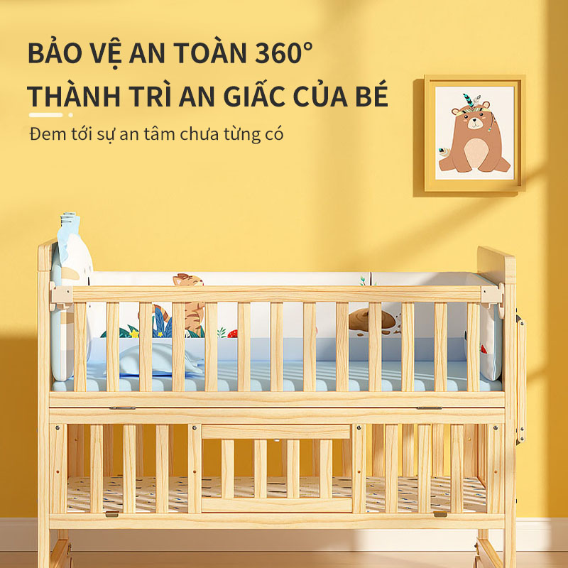 Cũi cho trẻ sơ sinh đa năng，Bàn học sinh，Kệ để đồ ，Có thể gấp gọn lại, dễ dàng di chuyển, cất giữ 