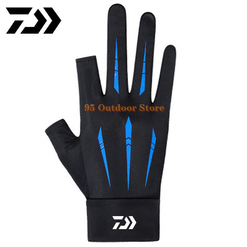 Mới Daiwa Găng Tay Thoáng Ngón Găng Tay Câu Cá Thoáng Khí Săn Bắn Chống Trơn Trượt Cắm Trại Ngoài Trời Đạp Xe Găng Tay Câu Cá