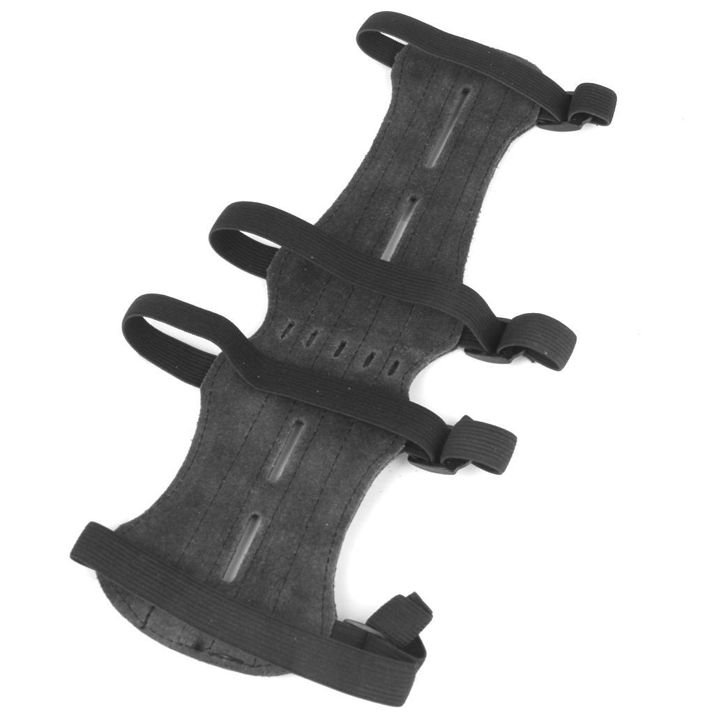 Archery Arm Guard Leather 4 Adjustable Straps Archer Protector Protection Protective Gear