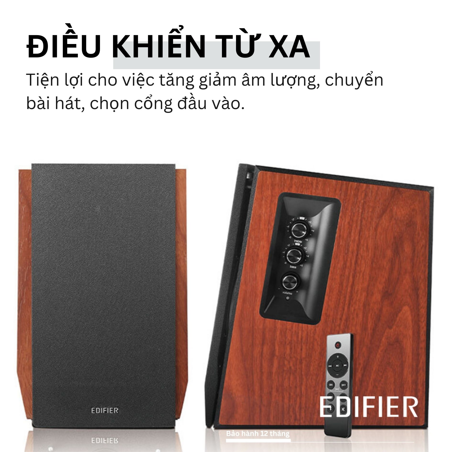 Loa Edifier R1700BT Bluetooth 5.1 | Kết nối máy tính để bàn qua RCA | Công suất 66W | Điều khiển từ xa | Âm thanh cao cấp - Hàng chính hãng