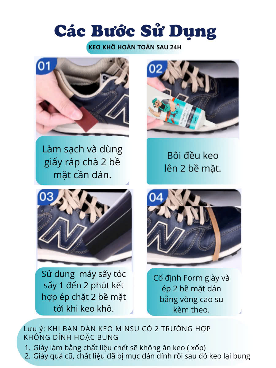 Keo Dán Giày Nhiệt Trong Suốt Siêu Dính Dùng Không Tổn Thương Da
