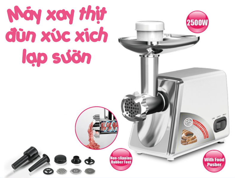 Máy xay thịt đùn xúc xích lạp sườn 2500W