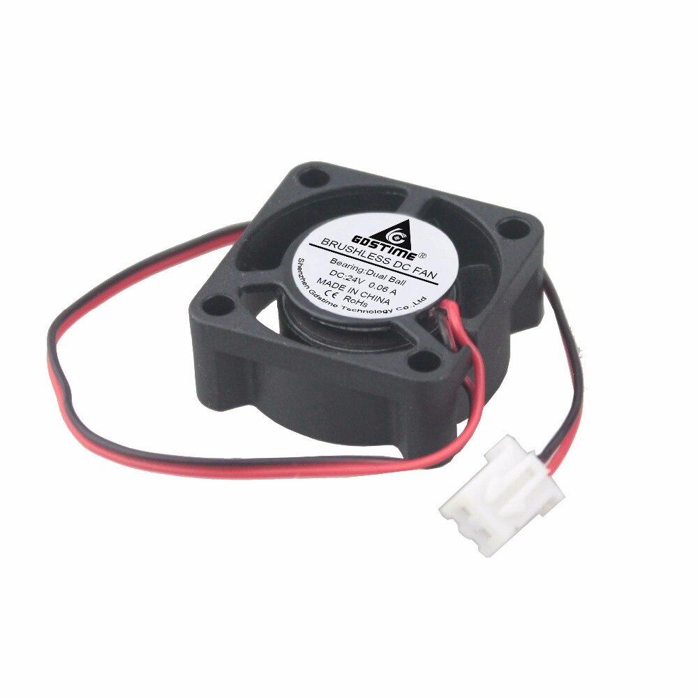 Gdstime 10 Pieces Dual Ball 25mm 2.5cm 25x25x10mm 24V DC Small Heatsinks Cooling Cooler Fan 25x25mm 2510