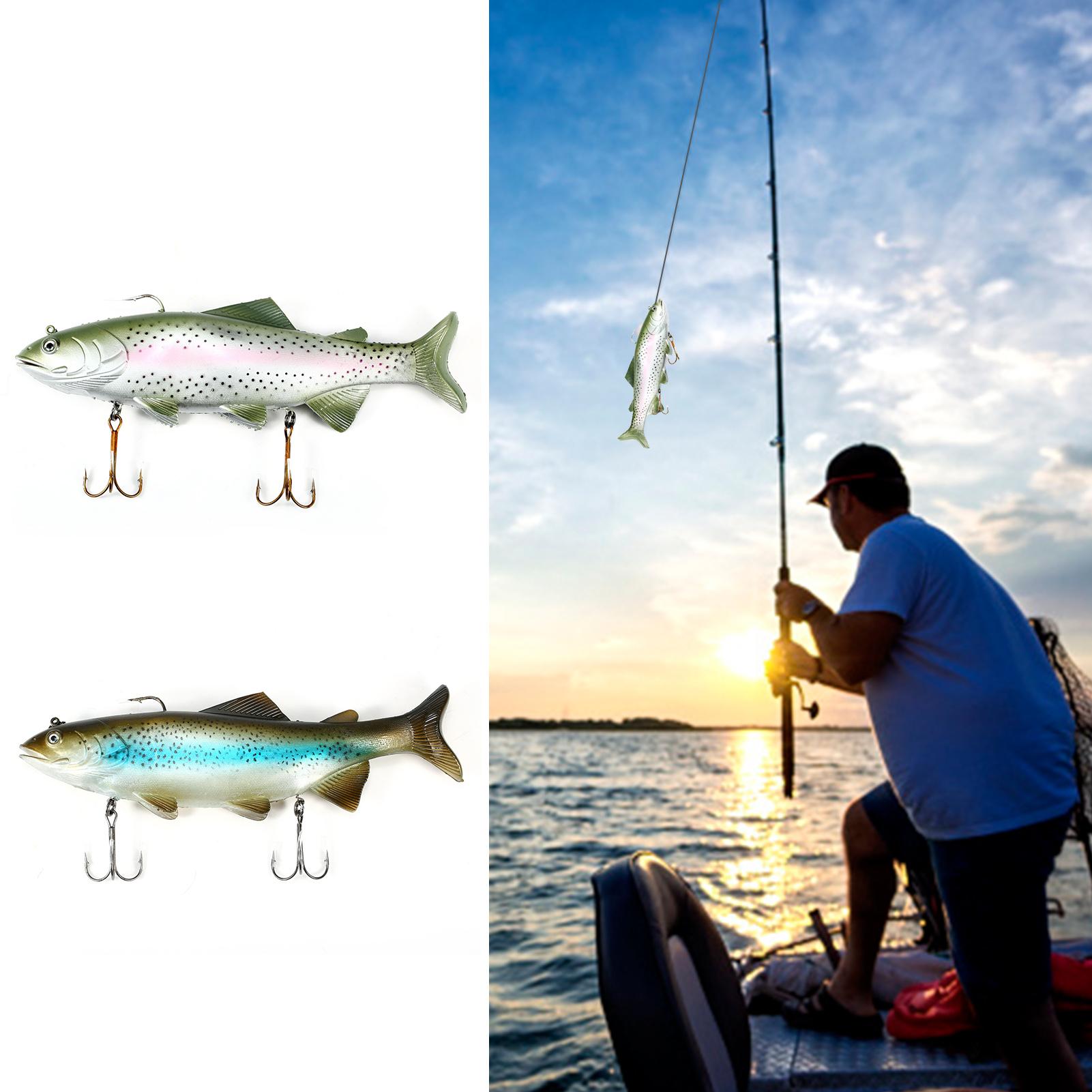 30cm / 11.8 Inch Lifelike PVC Fishing Lure Soft Bait Artificial Sea Fishing Lure with Hooks