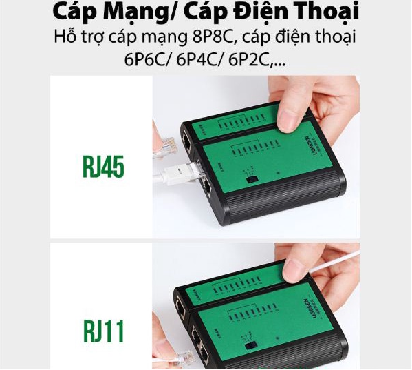 Máy test mạng RJ45-RJ11 Ugreen 10950 cao cấp - Hàng chính hãng