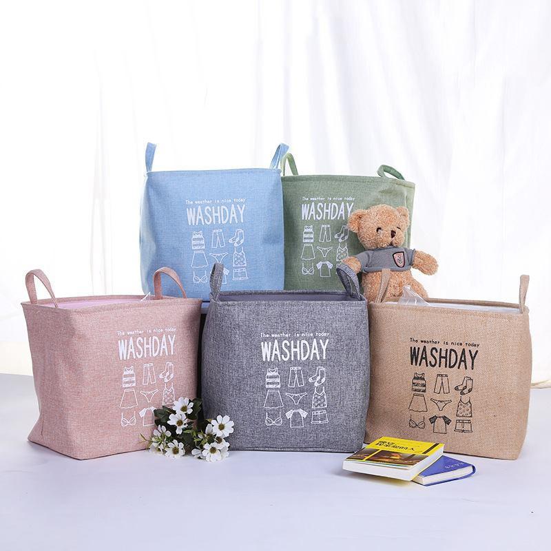 Giỏ đựng quần áo bằng vải cỡ lớn, Túi đựng chăn màn đa năng WASHDAY có thể gấp gọn, Vintage xinh xắn