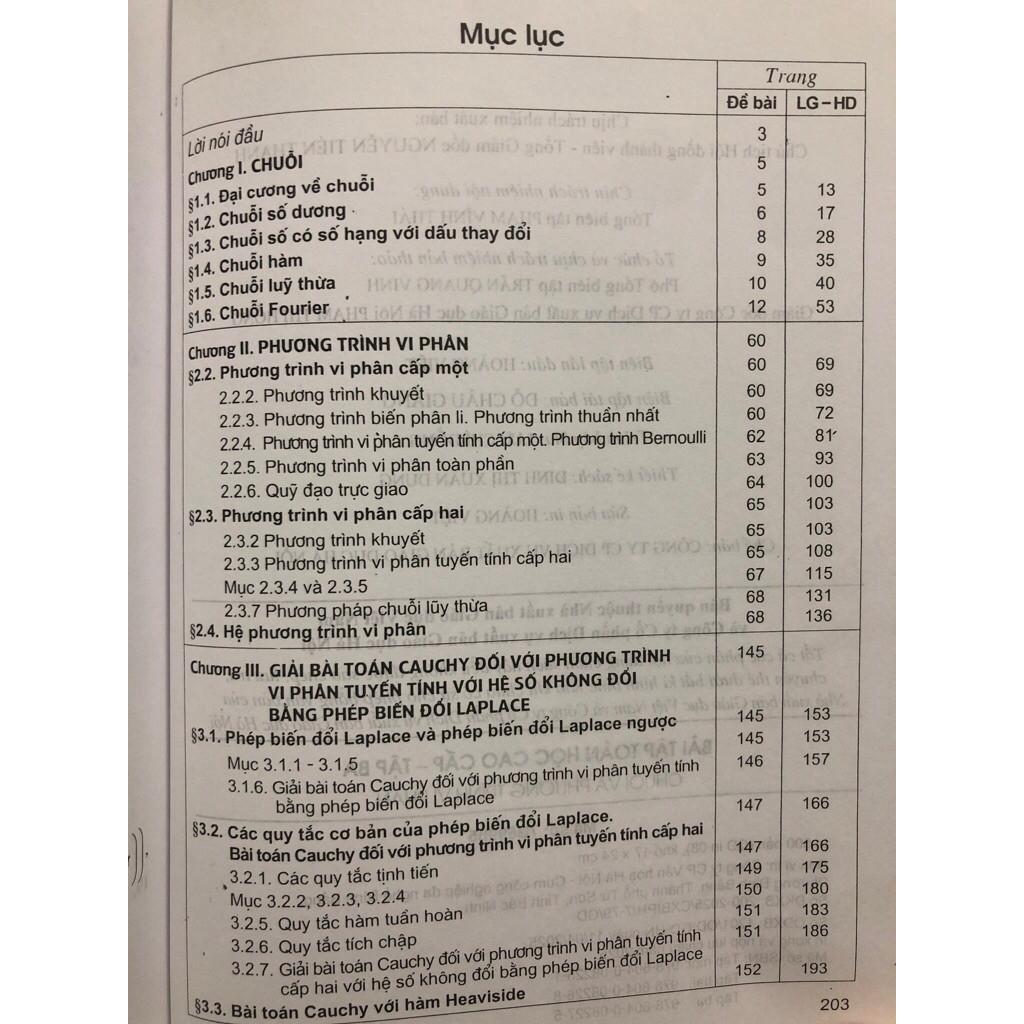 Sách - Combo Toán Học Cao Cấp + Bài Tập Tập 3: Chuỗi Và Phương Trình Vi Phân (KHỔ TO) - HV
