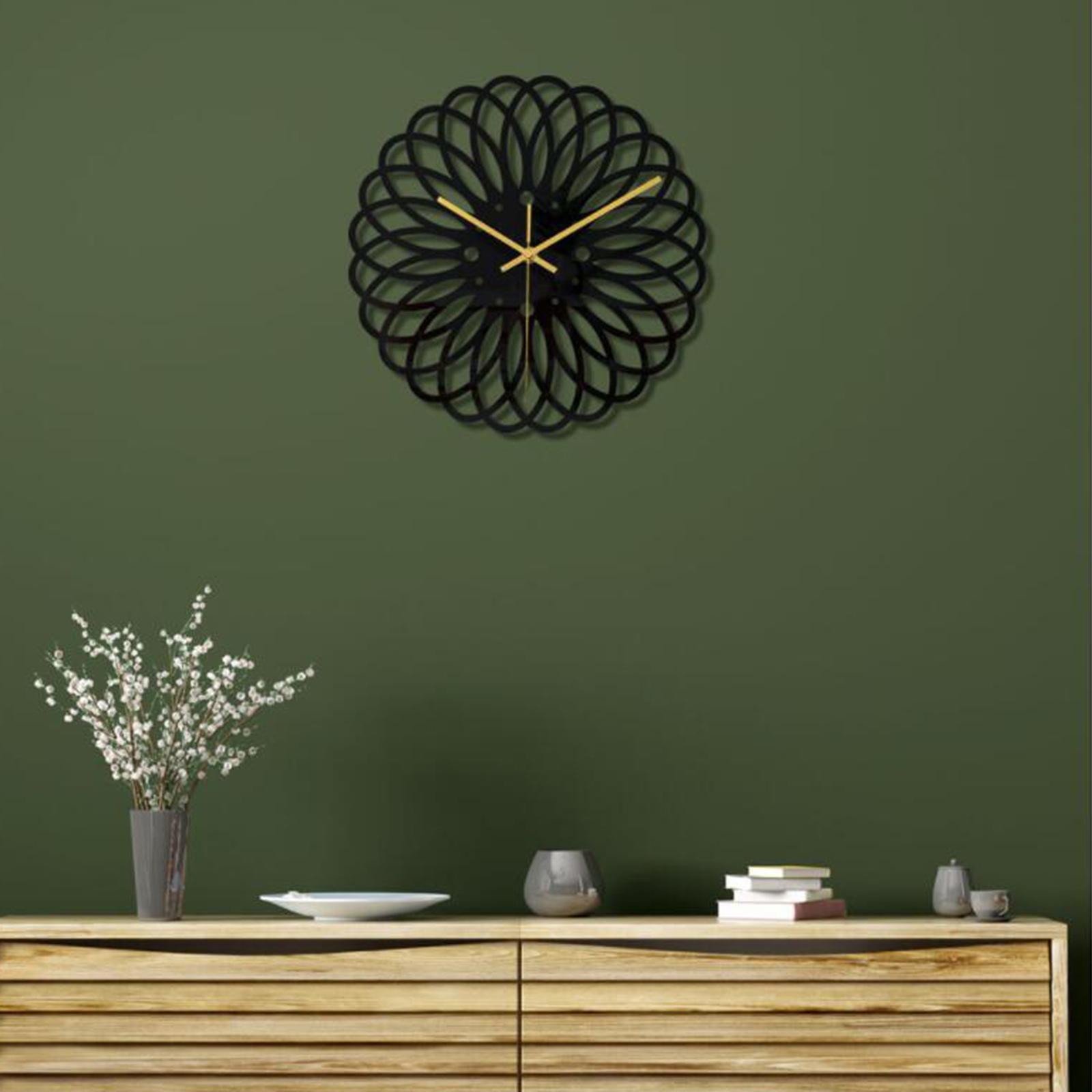 Modern Wall Clock Home Gift Acrylic Living Room Art Black Decor