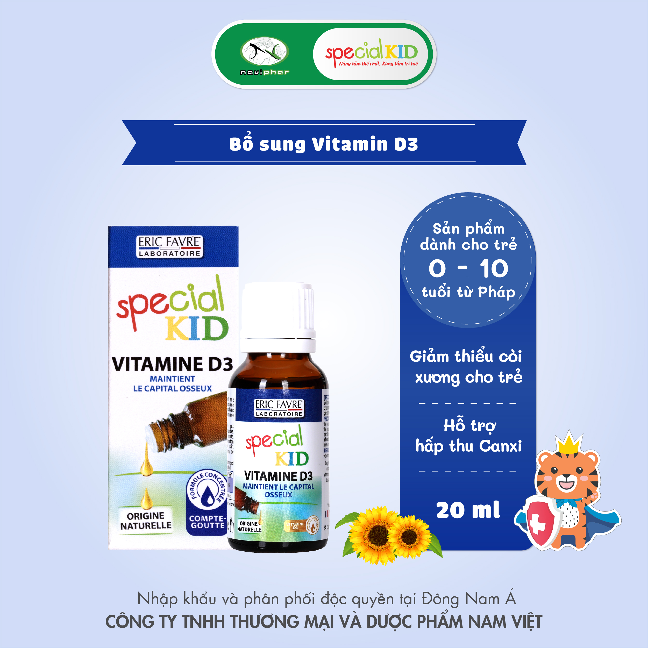 TPBVSK Special Kid Vitamine D3 - Xương răng chắc khỏe, cơ thể cứng cáp (20ml) [Siro – Nhập khẩu Pháp]