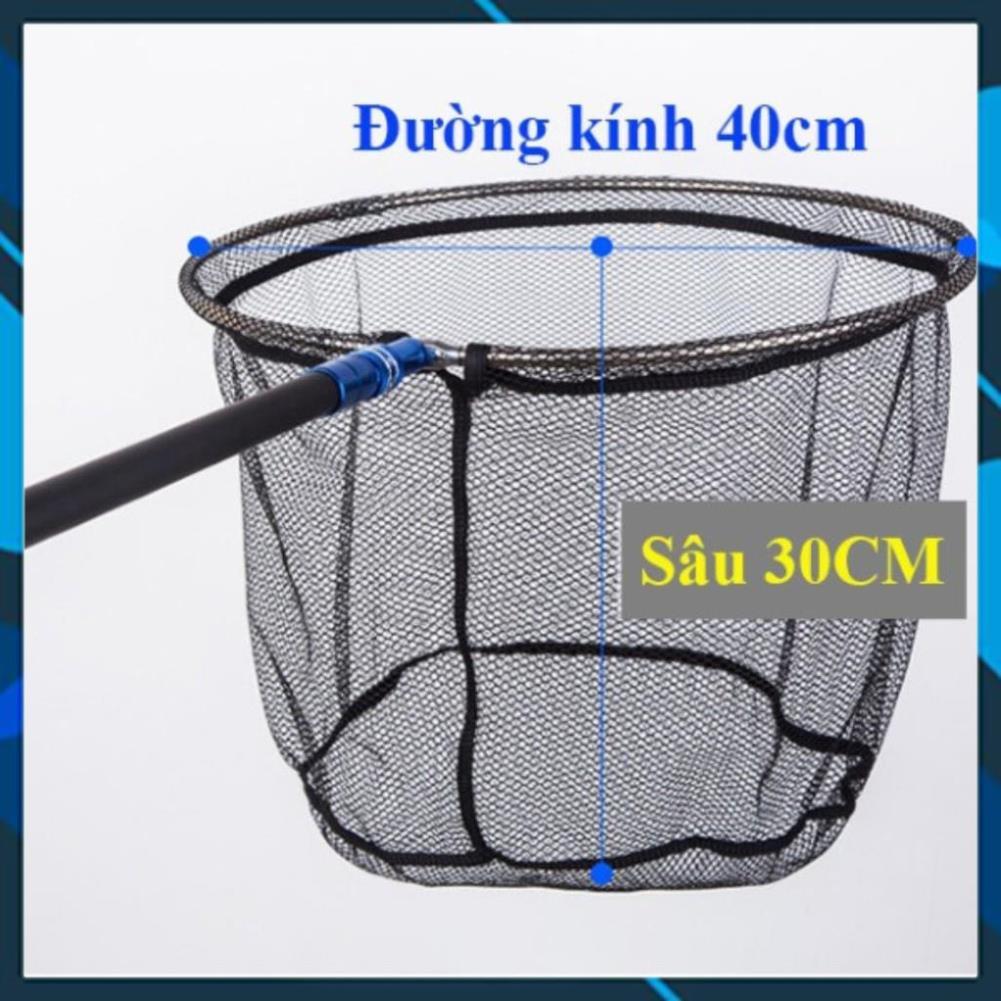 Vợt Cá Carbon Vành Tròn Có thể thu gọn chuyên dụng câu đài vợt cá câu đài