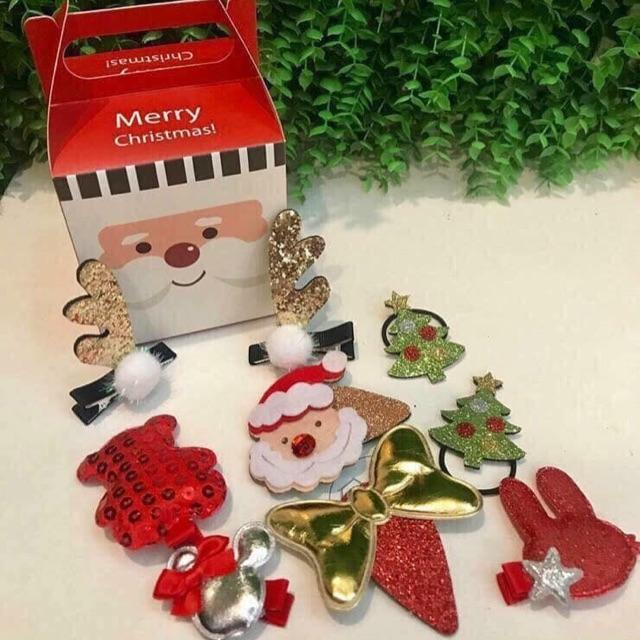 Hộp nơ, kẹp tóc Noel siêu xinh cho bé gái